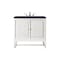 James Martin Vanities Athens 30in Single Vanity, Glossy White w/ 3 CM Charcoal Soapstone Quartz Top E645-V30-GW-3CSP - alternate 1